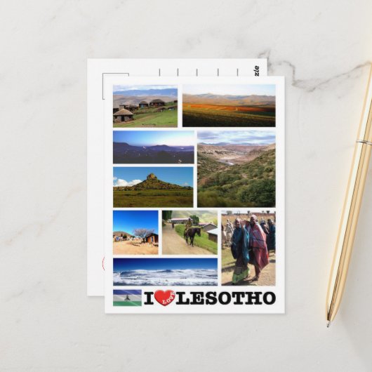 Lesotho - Ik hou van - Briefkaart (Voorkant / Achterkant in situ)