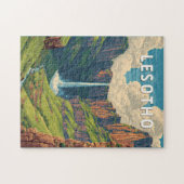 Lesotho Illustratie Reis Kunst Vintage Legpuzzel (Horizontaal)