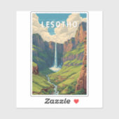 Lesotho Illustratie Reis Kunst Vintage Sticker (Vel)
