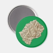 Lesotho Kaartmagneet Magneet (Voorkant / Achterkant)