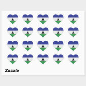 Lesotho liefde vlag trots hart sticker (Vel)