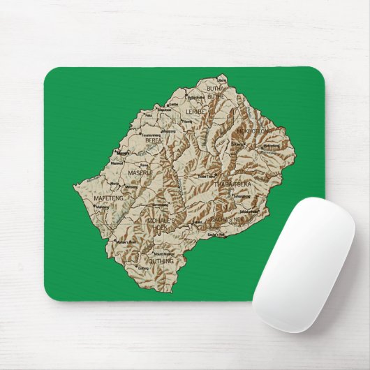 Lesotho Map Mousepad Muismat (Met muis)