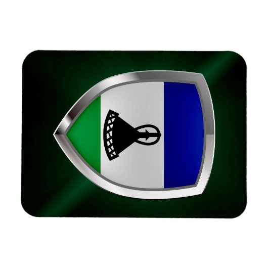 Lesotho Metallic Emblem Magneet (Horizontaal)