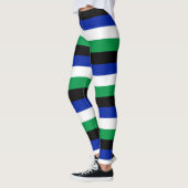 Lesotho National Flag Colors Horizontal Striped Leggings (Links)