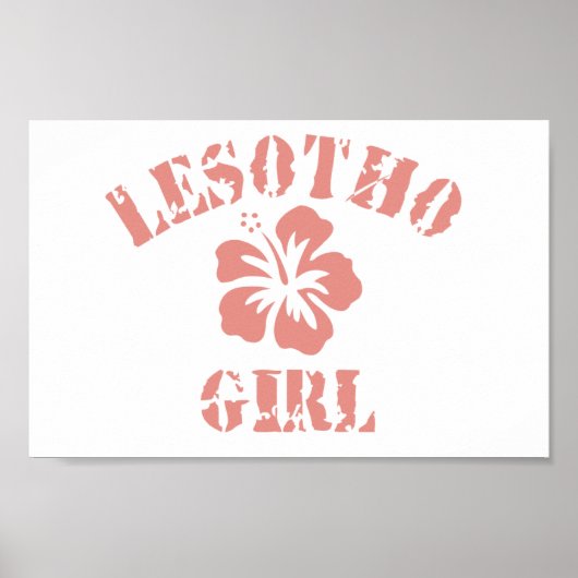 Lesotho Pink Girl Poster (Voorkant)
