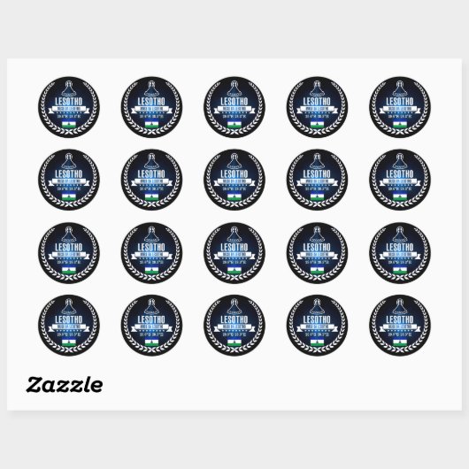 Lesotho Ronde Sticker (Vel)