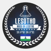 Lesotho Ronde Sticker (Voorkant)