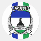 Lesotho Ronde Sticker (Voorkant)