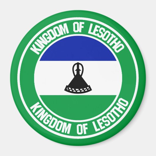 Lesotho Round Emblem Magneet (Voorkant)