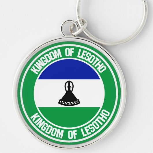Lesotho Round Emblem Sleutelhanger (Voorkant)