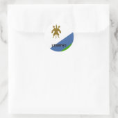 Lesotho Roundel kwaliteitsvlag Ronde Sticker (Tas)