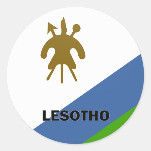 Lesotho Roundel kwaliteitsvlag Ronde Sticker (Voorkant)