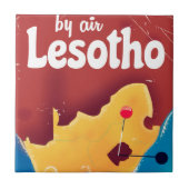 Lesotho Vintage reisvluchtposter Tegeltje (Voorkant)