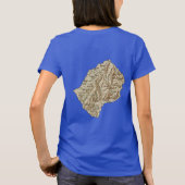 Lesotho Vlag en Kaart dk T-Shirt (Achterkant)