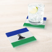 Lesotho-vlag Glazen Onderzetter (Schuin)