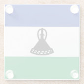 Lesotho-vlag Glazen Onderzetter (Achterkant)