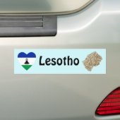 Lesotho Vlag Hart + Landkaart Bumpersticker (Op auto)