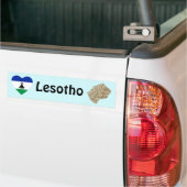 Lesotho Vlag Hart + Landkaart Bumpersticker (Op Truck)