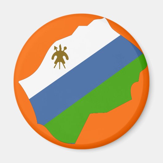 Lesotho vlag kaart magneet (Voorkant)