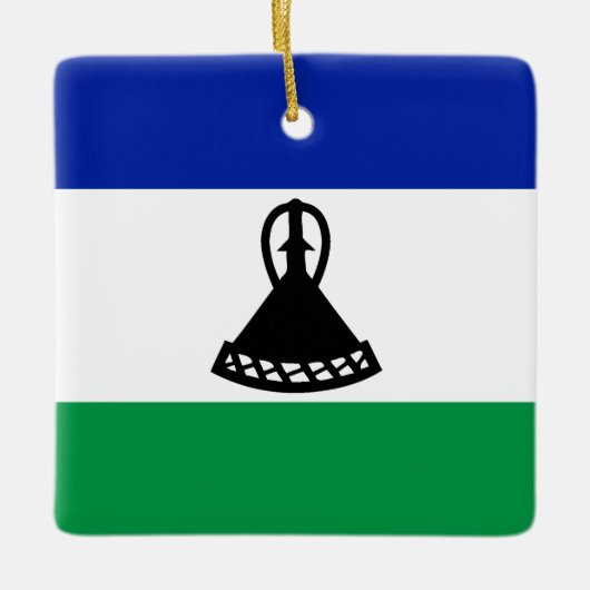 Lesotho Vlag Keramisch Ornament (Voorkant)