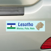 Lesotho Vlag + Landkaart Bumpersticker (Op auto)