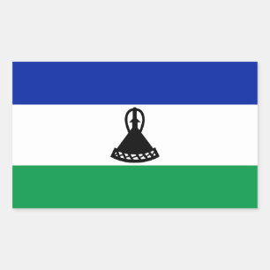 Lesotho-vlag Rechthoekige Sticker