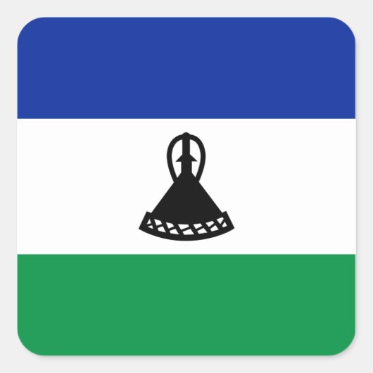 Lesotho Vlag Sticker (Voorkant)