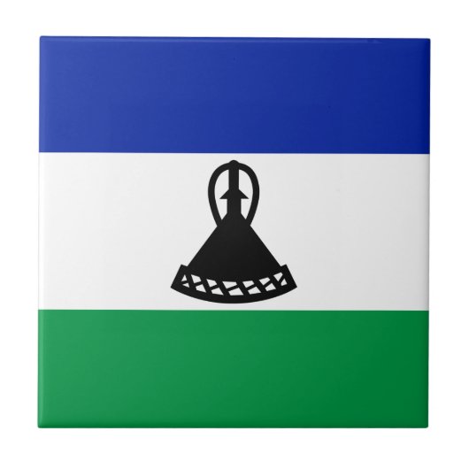 Lesotho Vlag Tegeltje (Voorkant)