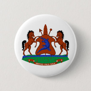 Lesotho wapen wapenschild vlag land symbool herald ronde button 5,7 cm