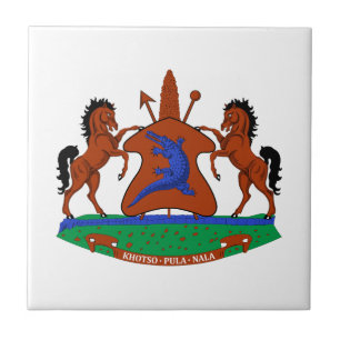 Lesotho wapen wapenschild vlag land symbool herald tegeltje