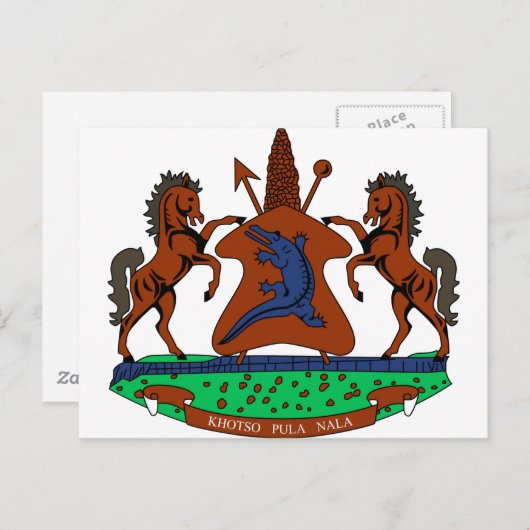 Lesotho-wapenschild Briefkaart (Voorkant / Achterkant)