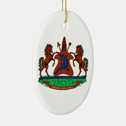 Lesotho-wapenschild Keramisch Ornament (Rechts)