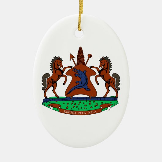 Lesotho-wapenschild Keramisch Ornament (Voorkant)