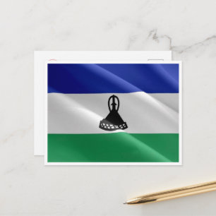 Lesotho - Waving Flag - Briefkaart