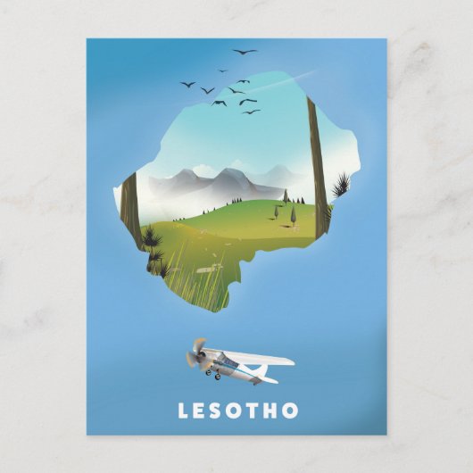 Lesotho Zuid-Afrika Ski poster Briefkaart (Voorkant)