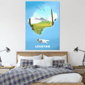 Lesotho Zuid-Afrika Ski poster Canvas Afdruk (Insitu (Slaapkamer))