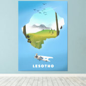 Lesotho Zuid-Afrika Ski poster Canvas Afdruk (Insitu (Houten vloer))