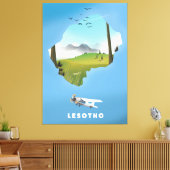 Lesotho Zuid-Afrika Ski poster Canvas Afdruk (Insitu (Woonkamer))