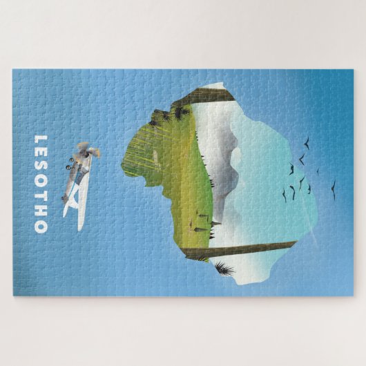 Lesotho Zuid-Afrika Ski poster Legpuzzel (Horizontaal)
