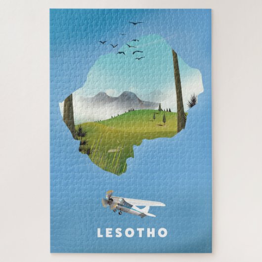Lesotho Zuid-Afrika Ski poster Legpuzzel (Verticaal)