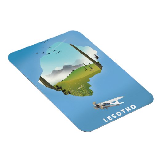 Lesotho Zuid-Afrika Ski poster Magneet (Rechterzijde)