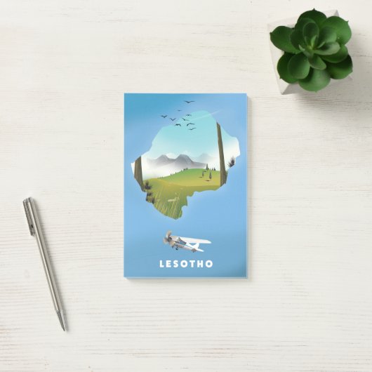 Lesotho Zuid-Afrika Ski poster Post-it® Notes (Kantoor)