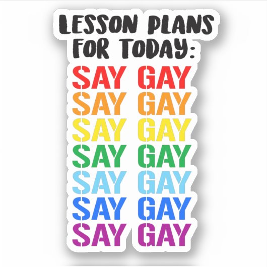 Lesplannen: Zeg Gay Sticker (Voorkant)