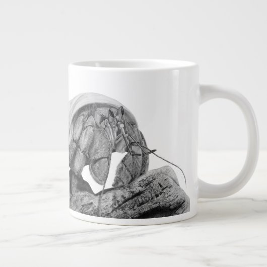 Less Crabby Need Coffee Ecuadorian Hermit Crab Art Grote Koffiekop (Rechts)