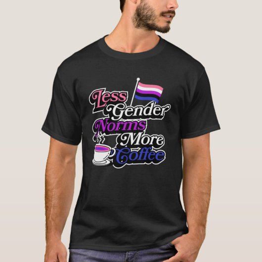 Less Gender Norms More Coffee Genderfluid Pride Ae T-shirt (Voorkant)