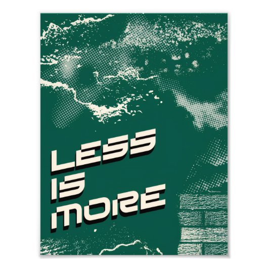 Less Is More – Minimalist Green & White Poster (Voorkant)