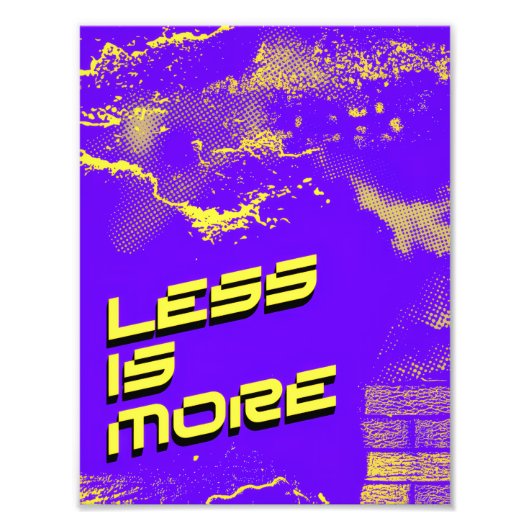 Less Is More – Minimalist Purple & yellow Poster (Voorkant)