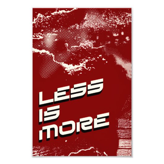 Less Is More – Minimalist Red & White Poster (Voorkant)