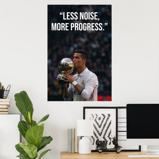 Less Noise More Progress Motivation Poster (Thuiskantoor)