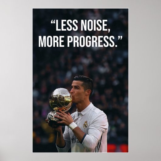 Less Noise More Progress Motivation Poster (Voorkant)